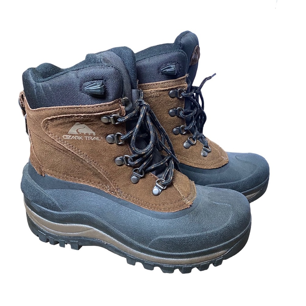 Ozark Trail Brown and Black Hiking Boots Size 7 MNOT4390502 Upper Leather